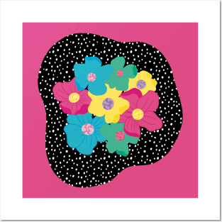 Spots and Flowers Blob Posters and Art